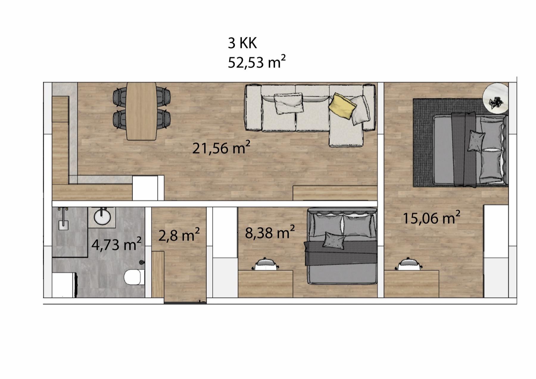 Prodej bytu 3+kk 53 m², Šardice - obrázek 9